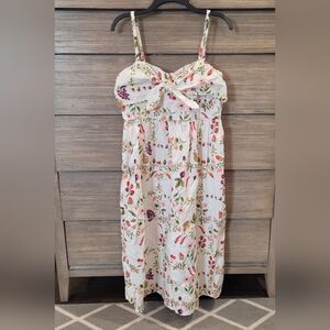 Floral Fruit Dress With Tie Front
